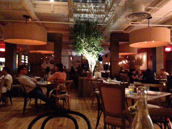 The dining room of a restaurant.