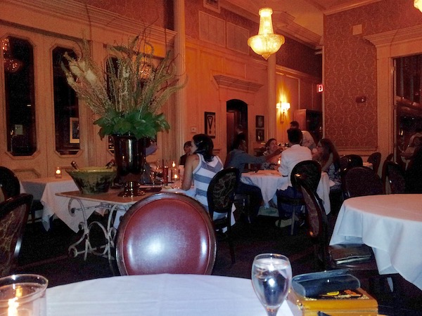 The dining room of a fine dining restaurant