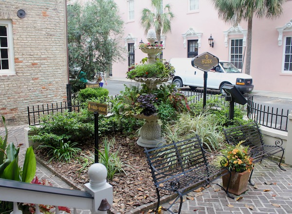 Garden in front of Husk Restaurant in Charleston, SC