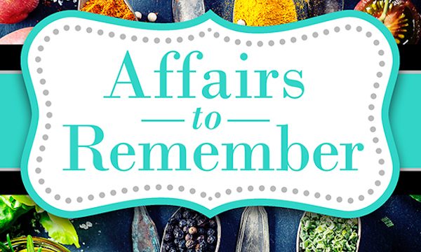 The front cover a Affairs to Remember Cookbook.