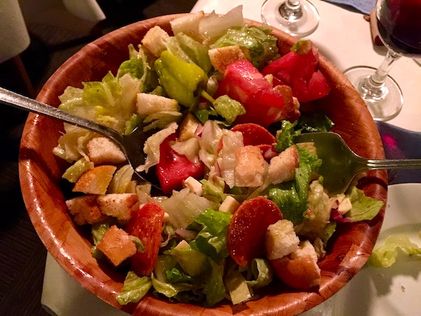 Antipasto Salad at Chef Vola in a large wood salad bowl
