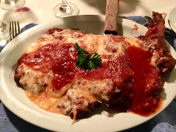 Veal Parmesan at Chef Vola taking up the entire plate