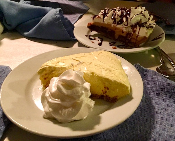 Frozen Limoncello Pie and Chocolate Pie at Chef Vola