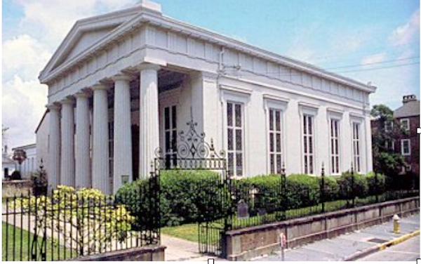 A white Greek Revival Building