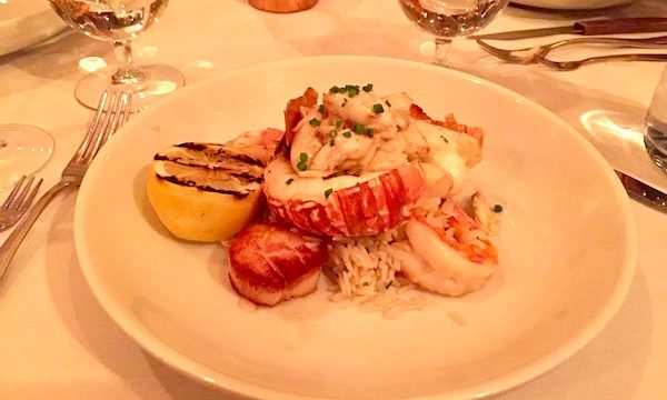 Steve and Cookie’s Seafood Pan Roast on a white plate