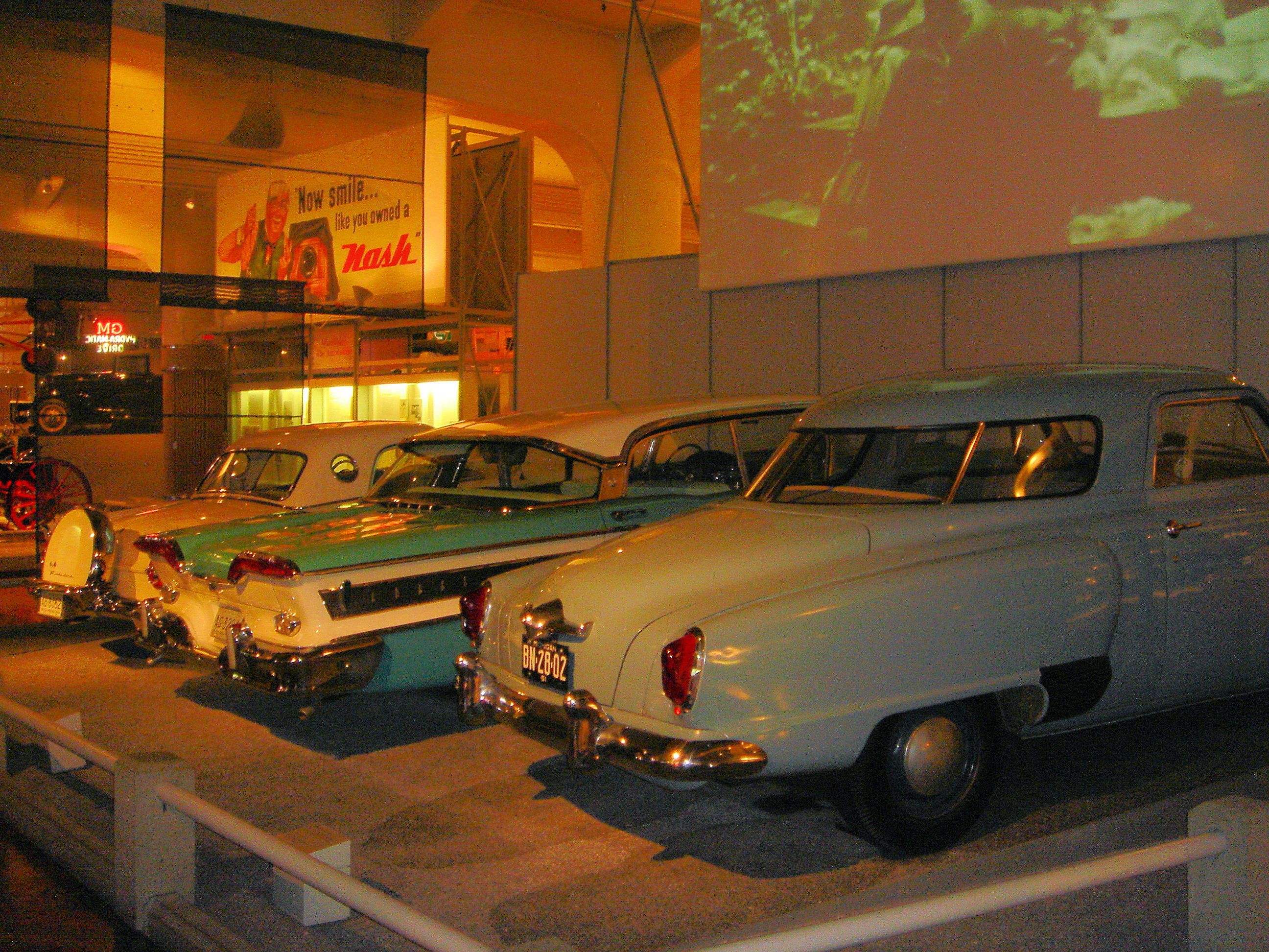 Vintage autos at a museum