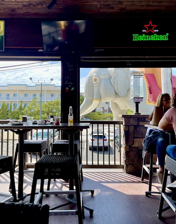 You can see Lucy the Elephant from the restaurant next door. Just another one of those fun things to do at the Jersey Shore