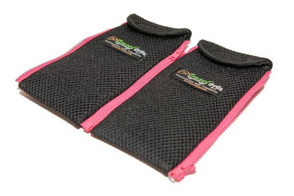 TravelEyez cases in black mesh with pink trim are part of a Gift Roundup for Mothers Day