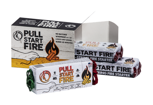 A package of pull start fire starters showing 3 starters as part of my Fathers Day Gift Round-up