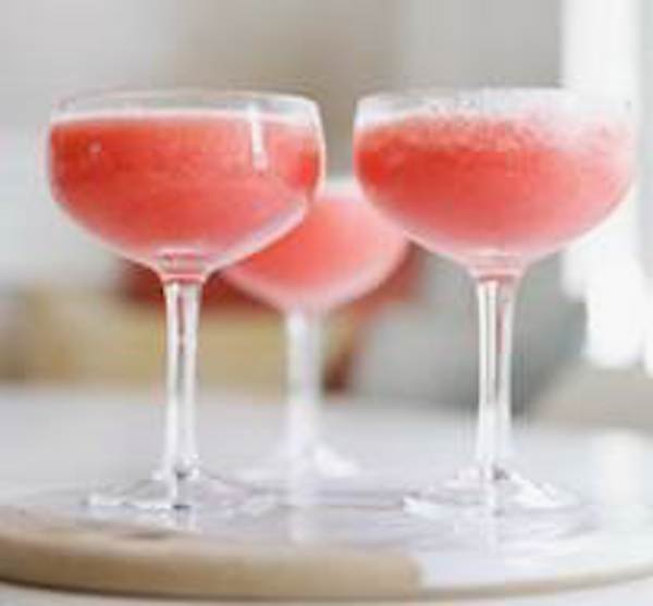 Coupe glasses of frozen rose wine as part of my Fathers Day Gift Round-up