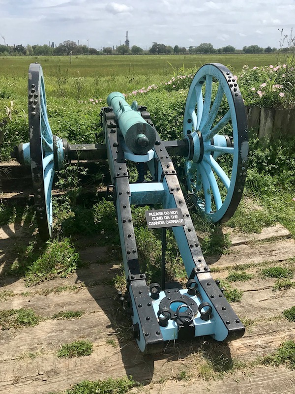 A weathered cannon we saw after Lunch at Cochon Butcher in New Orleans