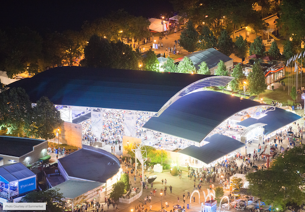 Covered stages at Milwaukee's Summerfest 2019 