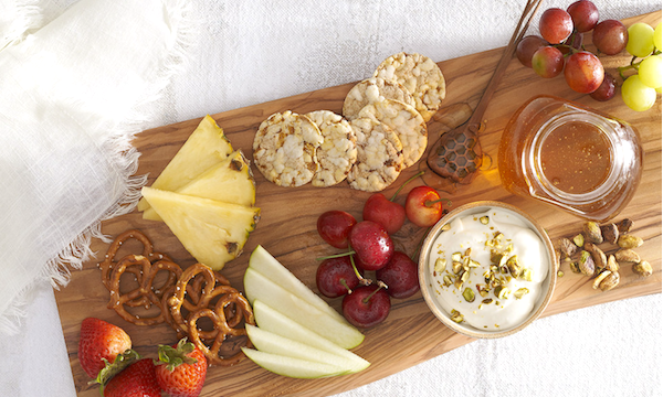 Calling All Honey Lovers! charcuterie board with jar of honey