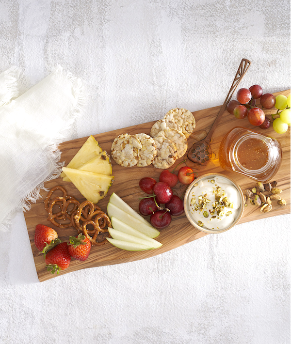 Calling All Honey Lovers! charcuterie board with jar of honey
