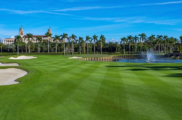 An ocean side golf course at The Breakers Palm Beach