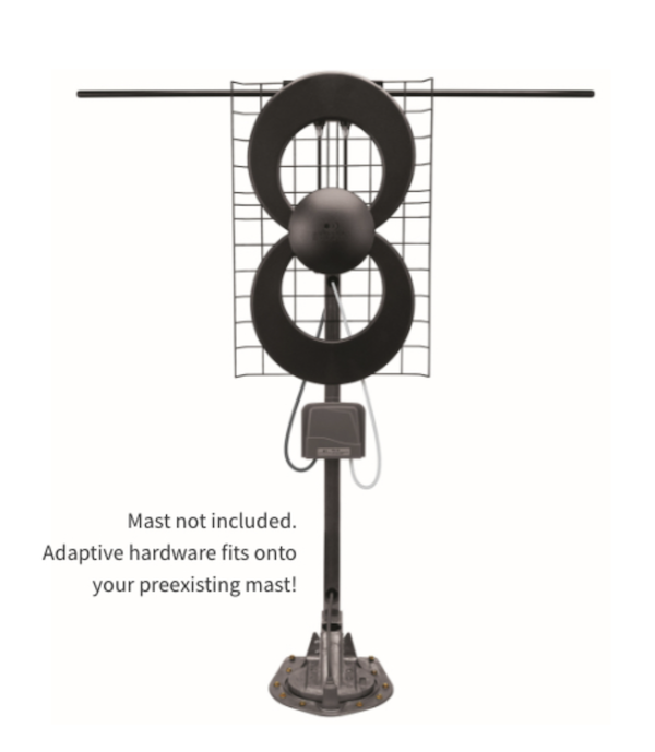 A fully assembled ClearStream 2 RV Antenna