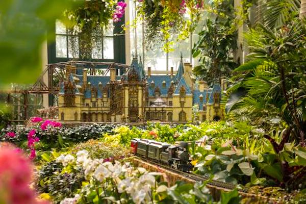 Gardens and train display from Fall Adventures In Asheville, NC