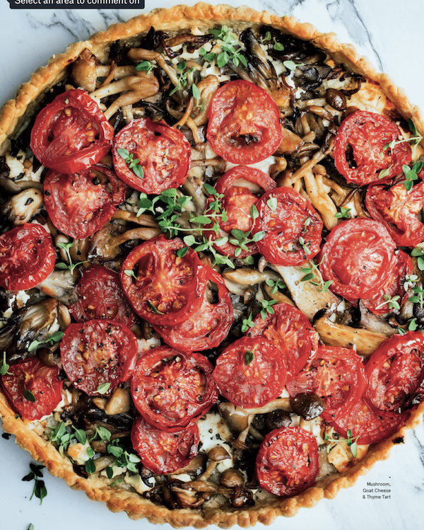 A tart topped with tomato slices from One Dish - Four Seasons