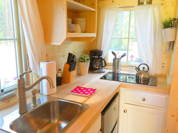 A fully equipped tiny house kitchen from Authentic Oktoberfest - No Passport Required