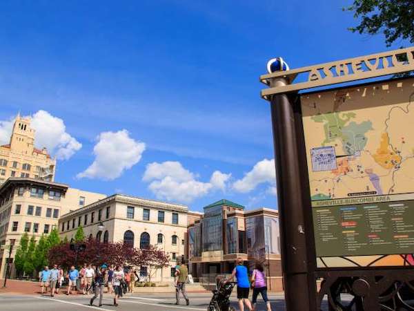 City buildings from Legacy of Art, Craft and Food in Asheville NC