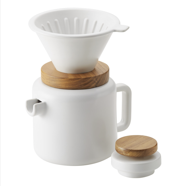 White and bamboo pour over coffee set is one of the Best Valentine's Gifts for Cooks