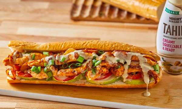 Chicken Breast Tahini Drizzled Hero for Super Bowl