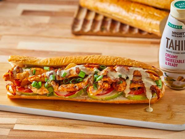 Chicken Breast Tahini Drizzled Hero for Super Bowl