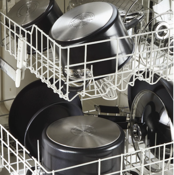 A dishwasher filled with pots and pans help to Bring Wellness to the Kitchen