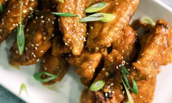 Another of the Healthful Options is a platter of Thai style chicken wings