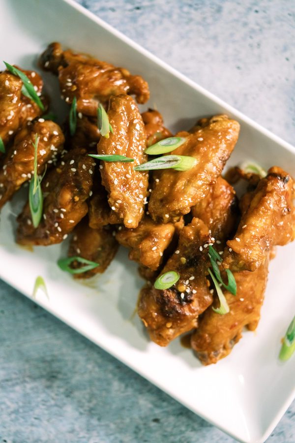 Another of the Healthful Options is a platter of Thai style chicken wings