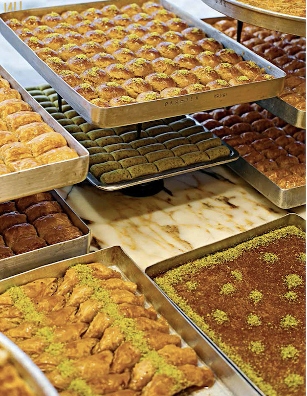 Sheet trays filled with assorted Turkish pastries from Istanbul Cult Recipes
