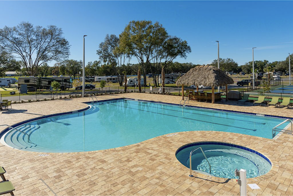 Sunkissed Village RV Resort Opens in Central Florida with a freeform pool and spa
