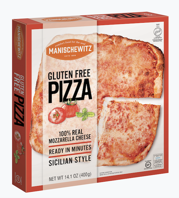 A box of frozen Sicilian style pizza for Passover 2020