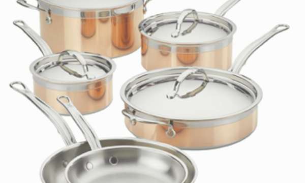 A 10-piece copper and steel cookware set from Awesome Mothers Day Gifts