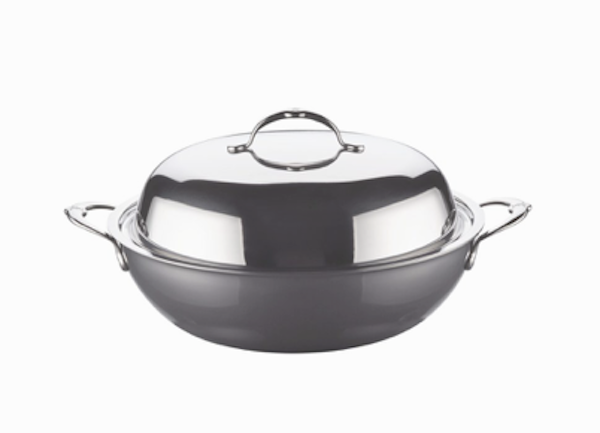 A covered titanium and steel wok from Awesome Mothers Day Gifts