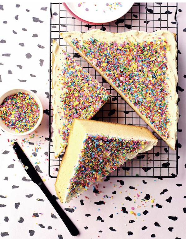 A square cake cut in wedges from Bake Australia Great
