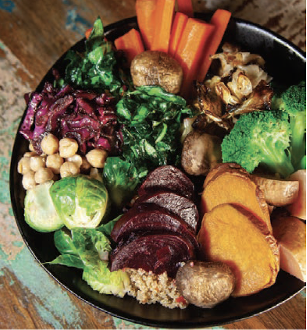A bowl of colorful cut up vegetables from My Pinewood Kitchen