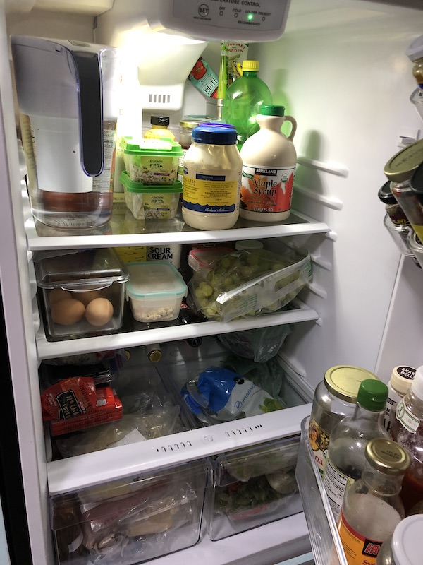 The inside of a refrigerator from Living Our Dream
