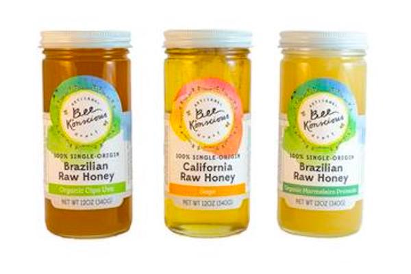 Four jars of artisanal honey from Awesome New Products