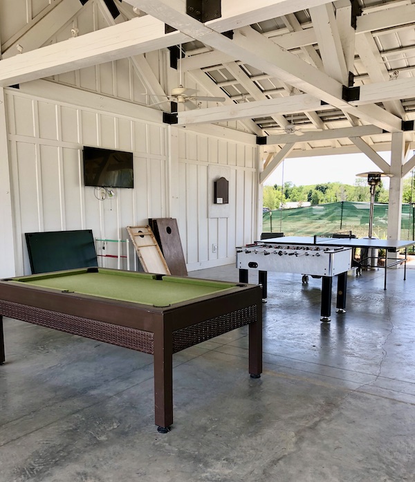 Table games under roof at CreekFire RV Resort Savannah