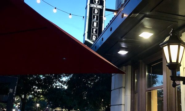 The view of a restaurant with their sign Little Duck Diner, Savannah