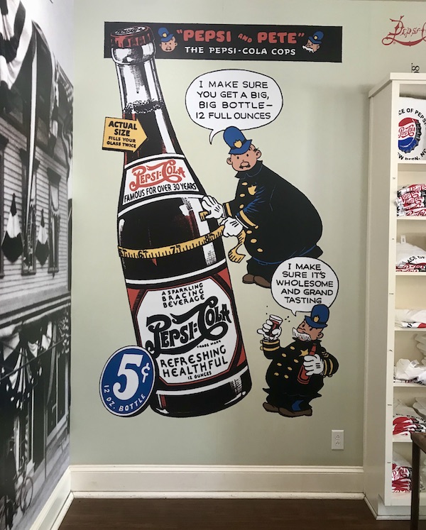 A cartoon drawing ad for Pepsi 5 cents in New Bern NC
