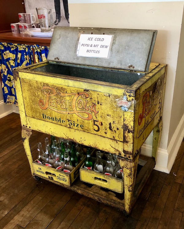 A yellow ice chest for selling soda in New Bern NC