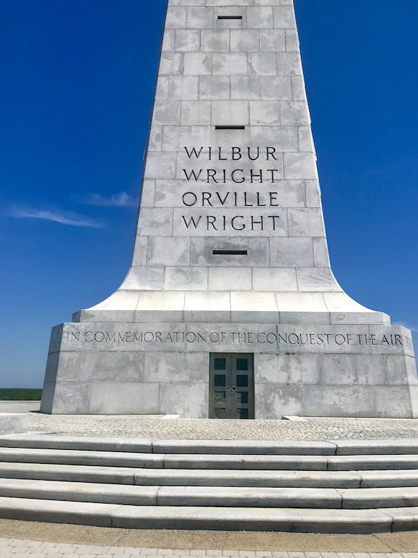 A stone obelisk monument in OBX Outer Banks North Carolina