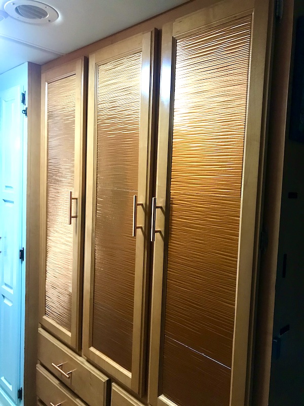 RV closets with copper door inserts from RV Renovations Complete The Big Reveal