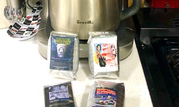 Four small bags of coffee from RetroFuture Coffee