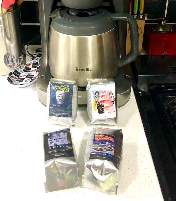 Four small bags of coffee from RetroFuture Coffee
