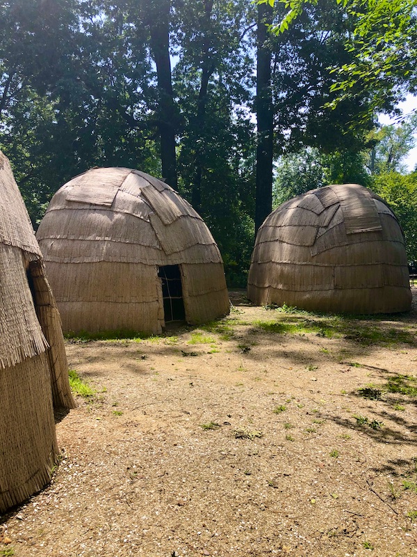 A trio of domed huts in Williamsburg Virginia
