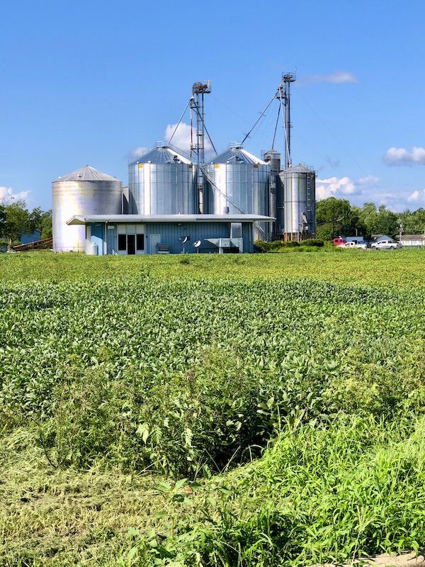A large group of metal silos near Lake Somerset Campground