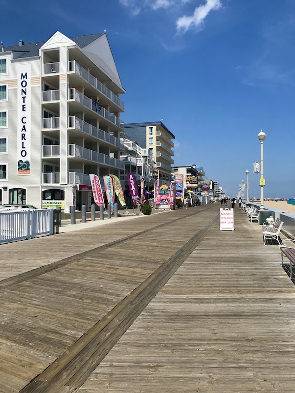 Maryland and Virginia Beaches boardwalk and hotels
